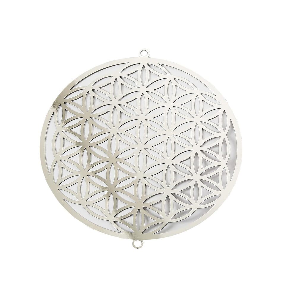 6525 10pcs Suncatcher Parts Silver Circle Metal Sheet Window Pendant DIY
